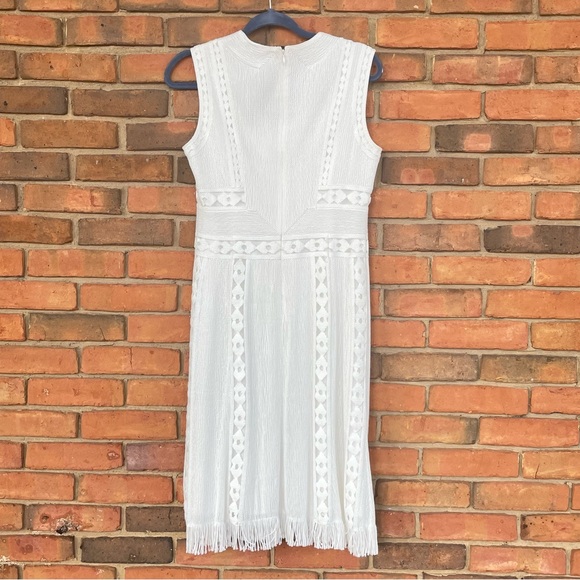 Kobi Halperin Amani Fringe Hem Knit Dress in White Sz 6 - Picture 2 of 9